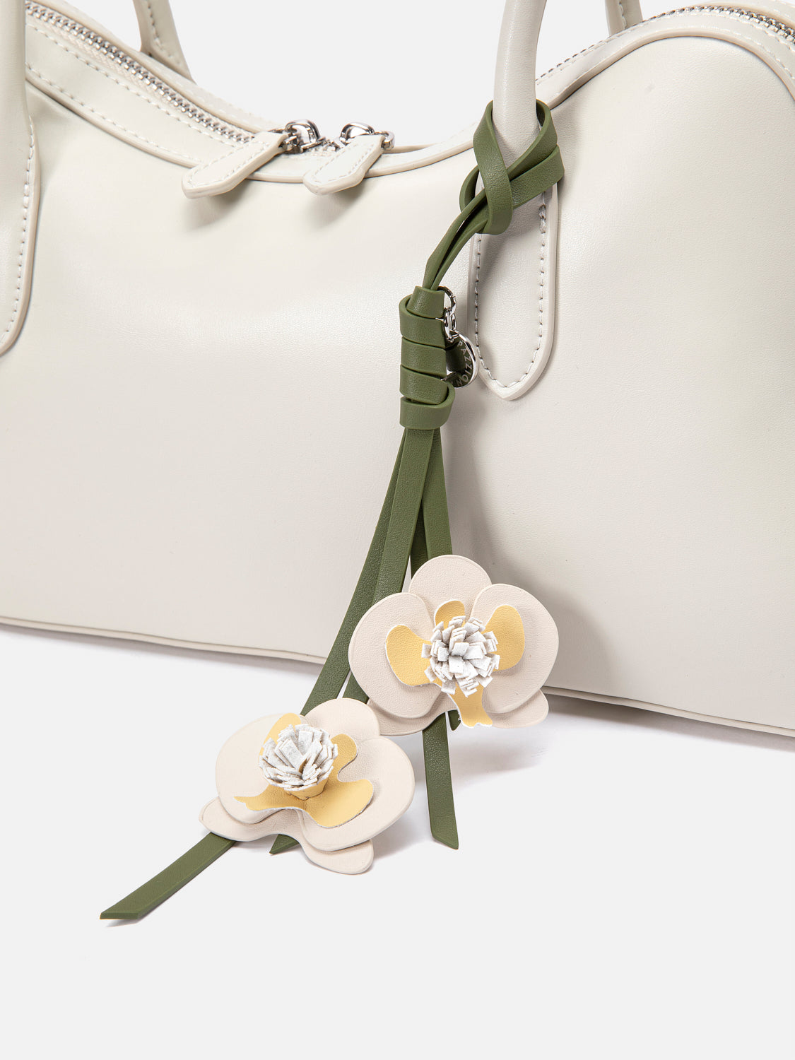 PAZZION, Lycorisse Orchid Leather Shoulder Bag, Beige