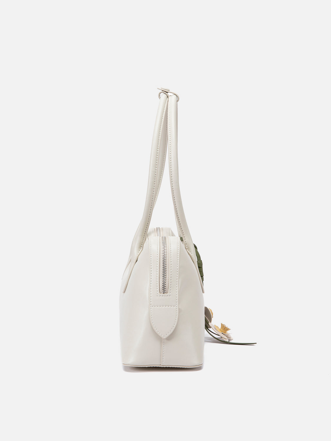PAZZION, Lycorisse Orchid Leather Shoulder Bag, Beige