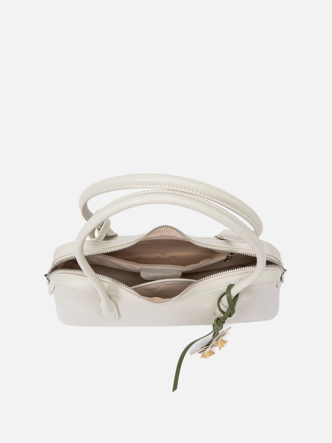 PAZZION, Lycorisse Orchid Leather Shoulder Bag, Beige