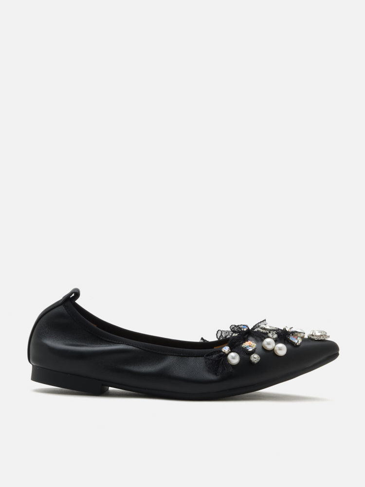 Alasdair Embellished Pointed Toe Flats