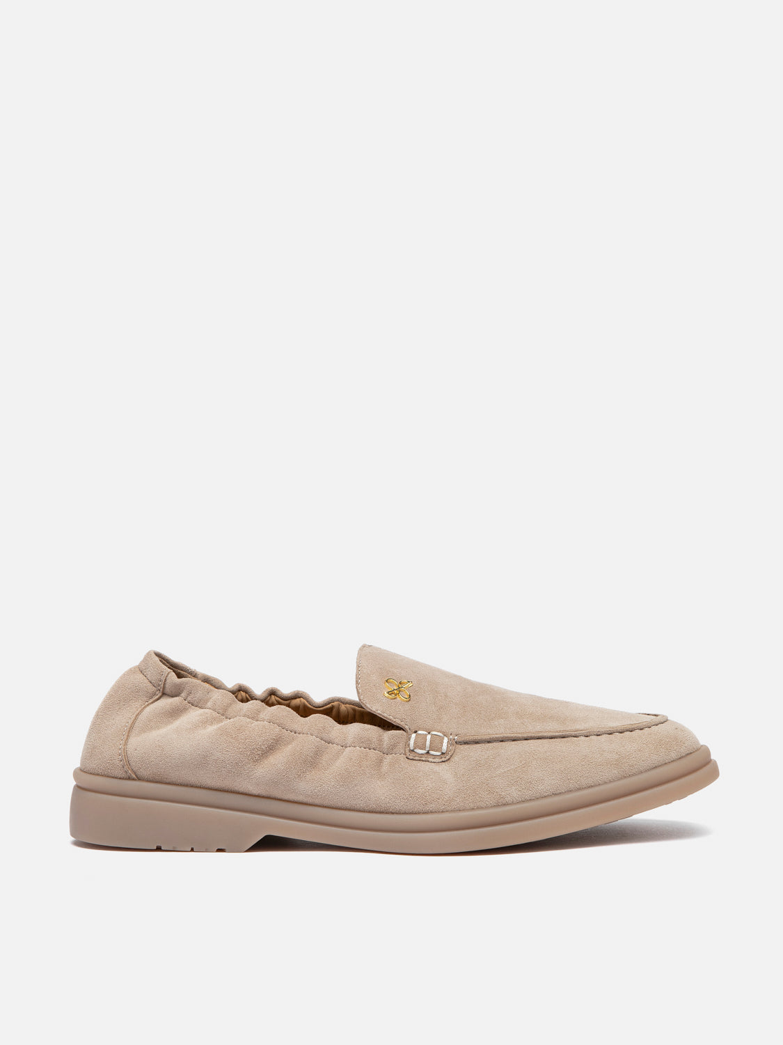 PAZZION, Mandy Suede Loafers, Almond