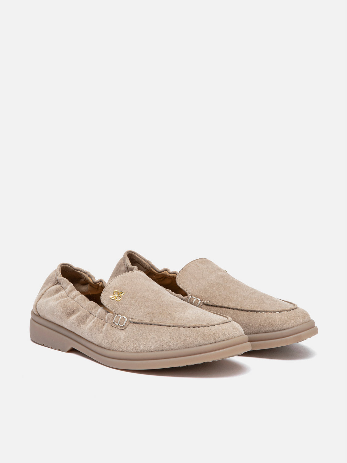 PAZZION, Mandy Suede Loafers, Almond