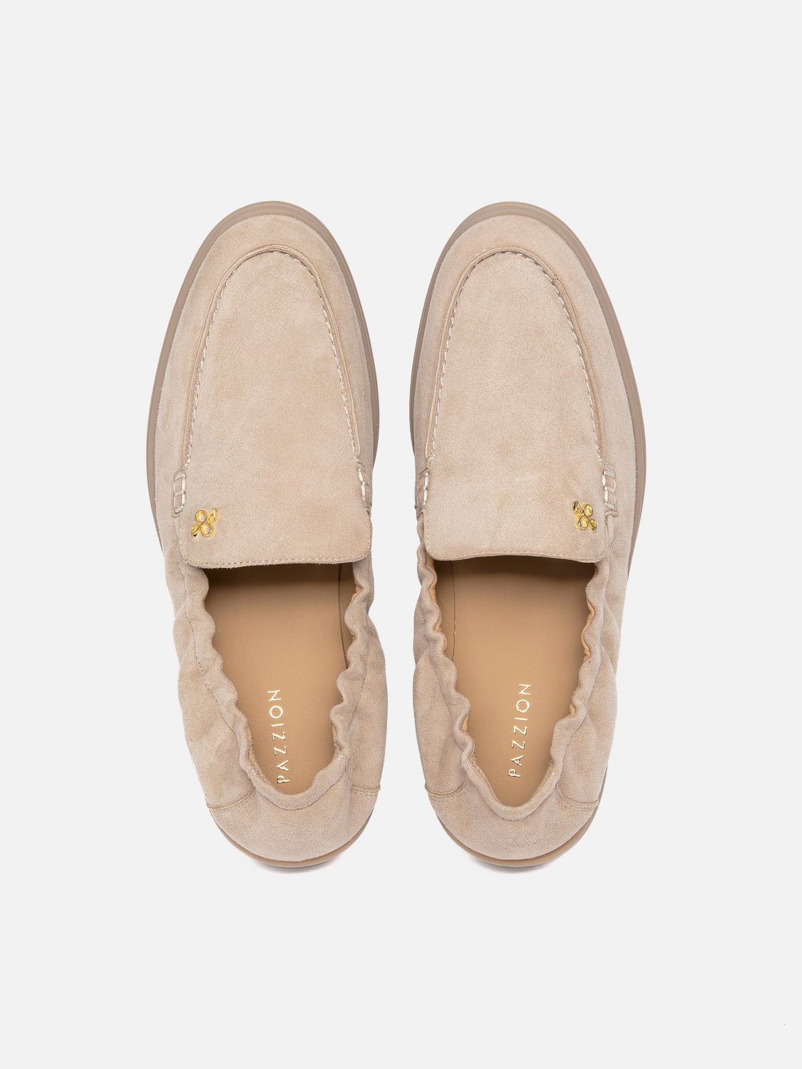 PAZZION, Mandy Suede Loafers, Almond