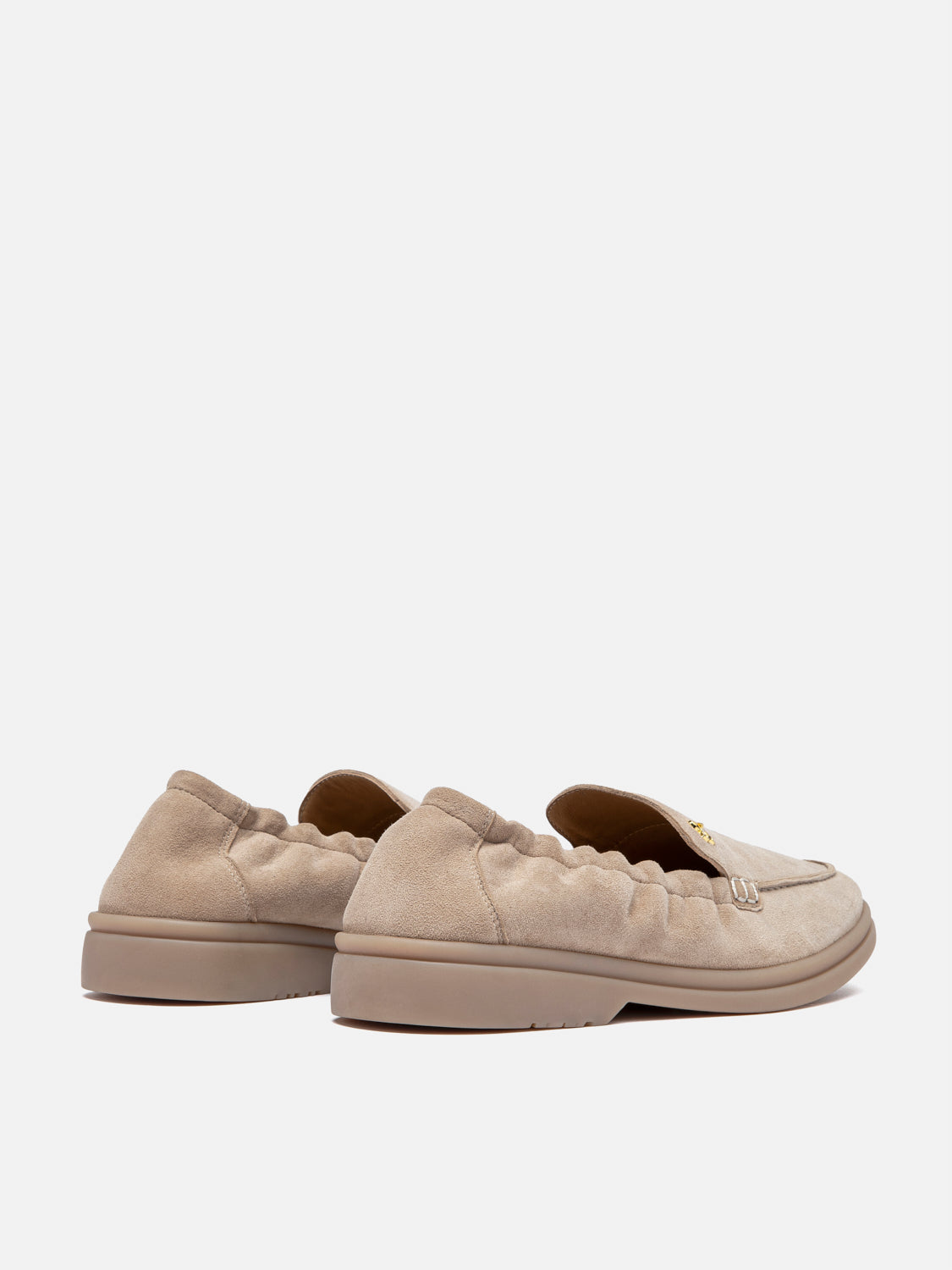 PAZZION, Mandy Suede Loafers, Almond