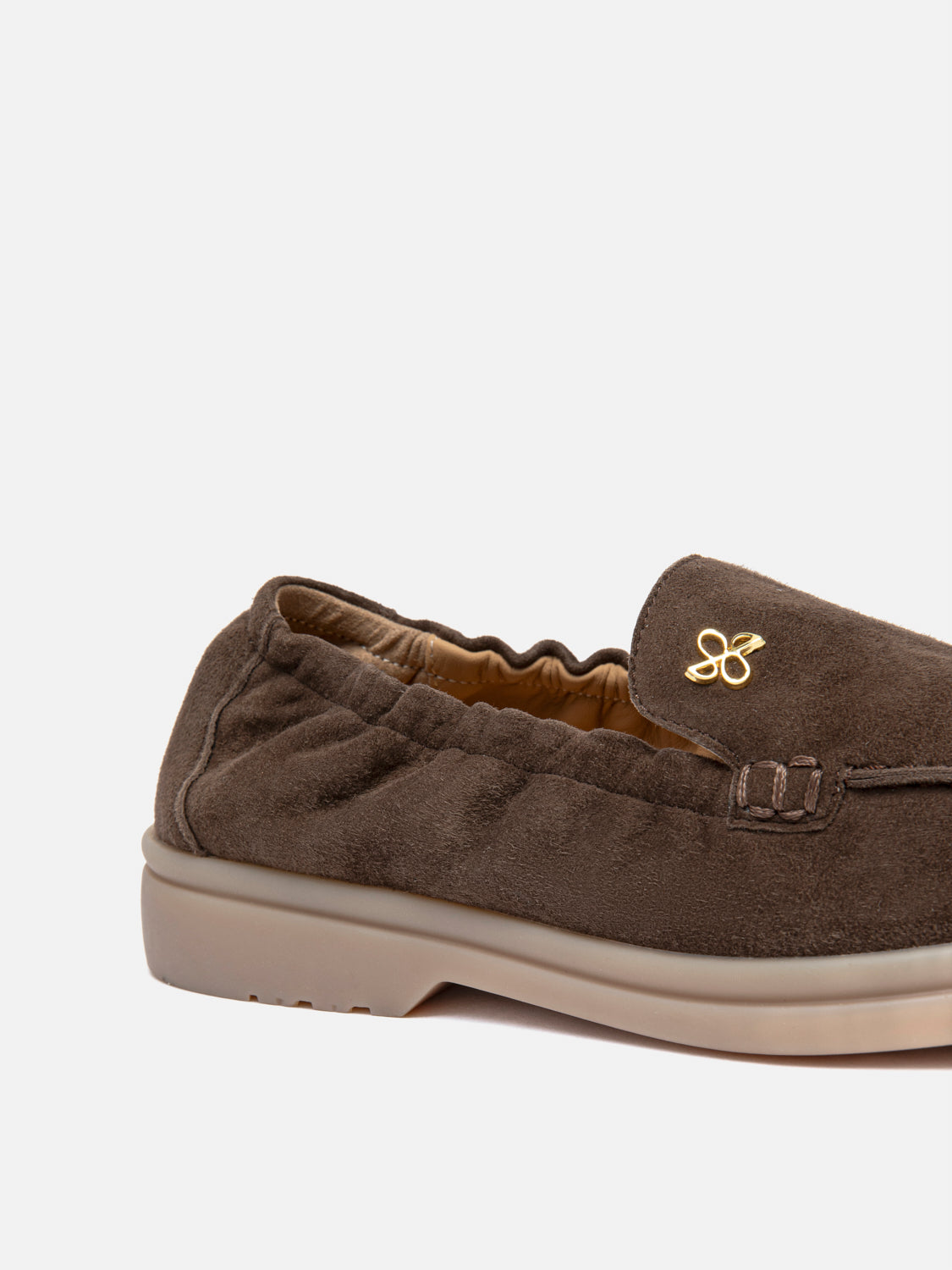 PAZZION, Mandy Suede Loafers, Darkbrown