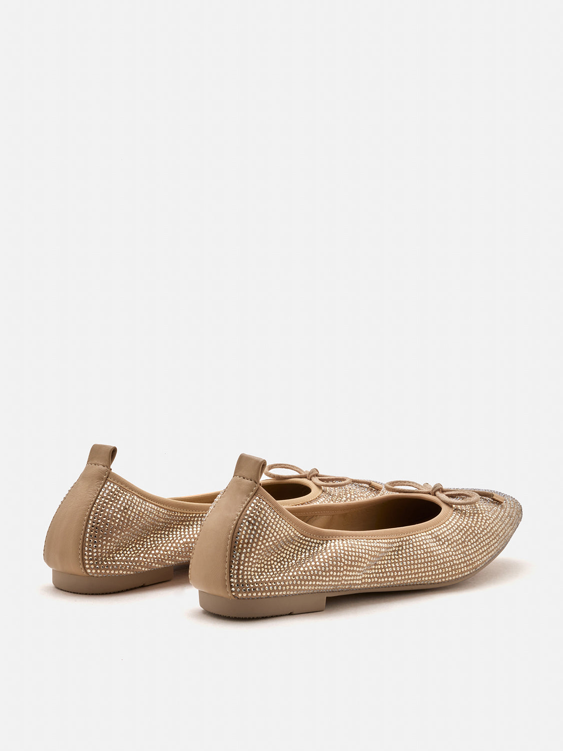 PAZZION, Marcelina Crystal Embellished Bow Flats, Almond