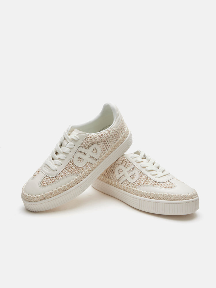PAZZION, Maris Woven Jute Sneakers, Beige
