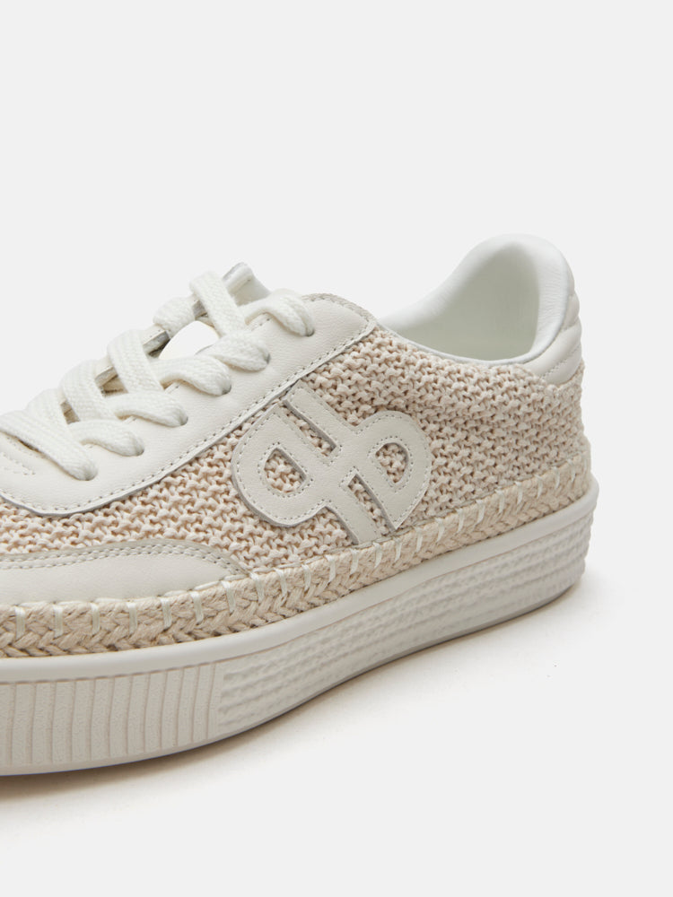 PAZZION, Maris Woven Jute Sneakers, Beige