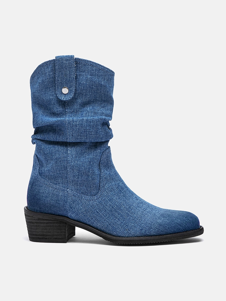 PAZZION, Marlowe Denim Boots, Blue