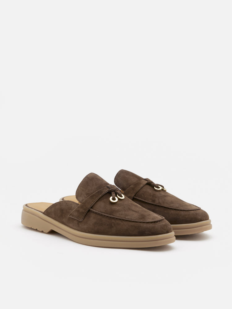 PAZZION, Mavis Suede Mules, Brown