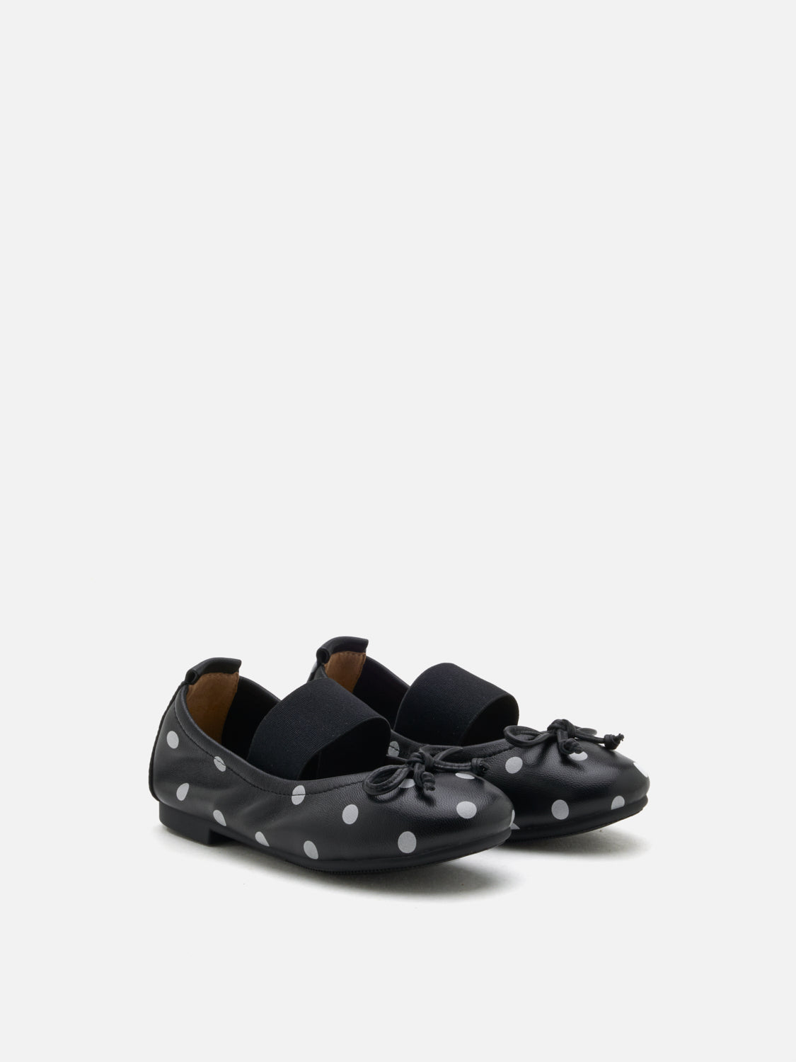 PAZZION, Mini Kalina Polka Dot Leather Mary Janes, Black