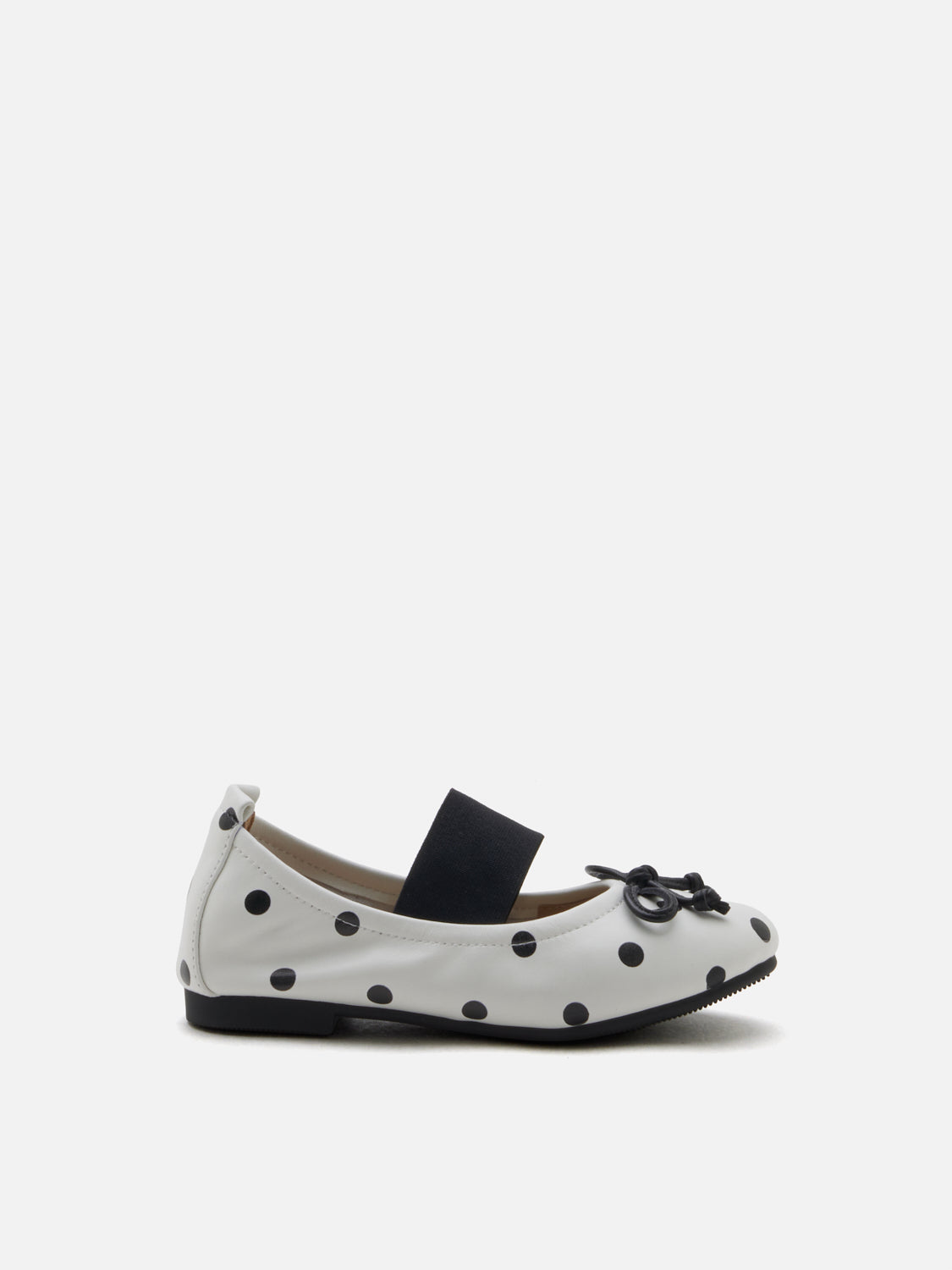 PAZZION, Mini Kalina Polka Dot Leather Mary Janes, White