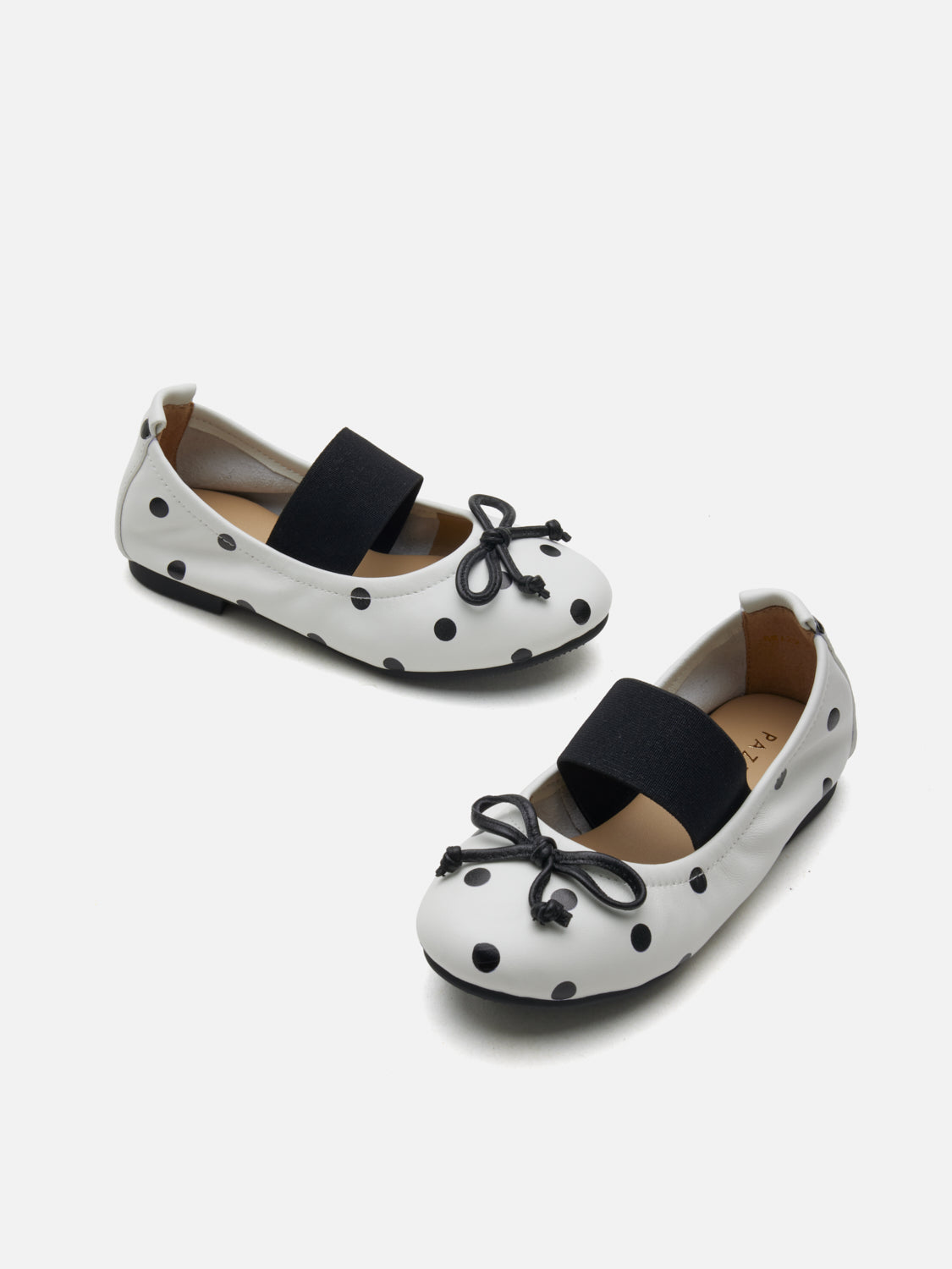 PAZZION, Mini Kalina Polka Dot Leather Mary Janes, White