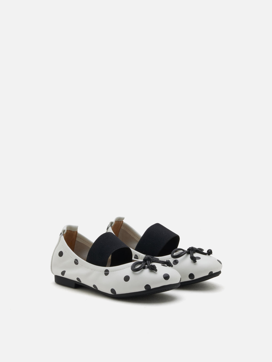 PAZZION, Mini Kalina Polka Dot Leather Mary Janes, White
