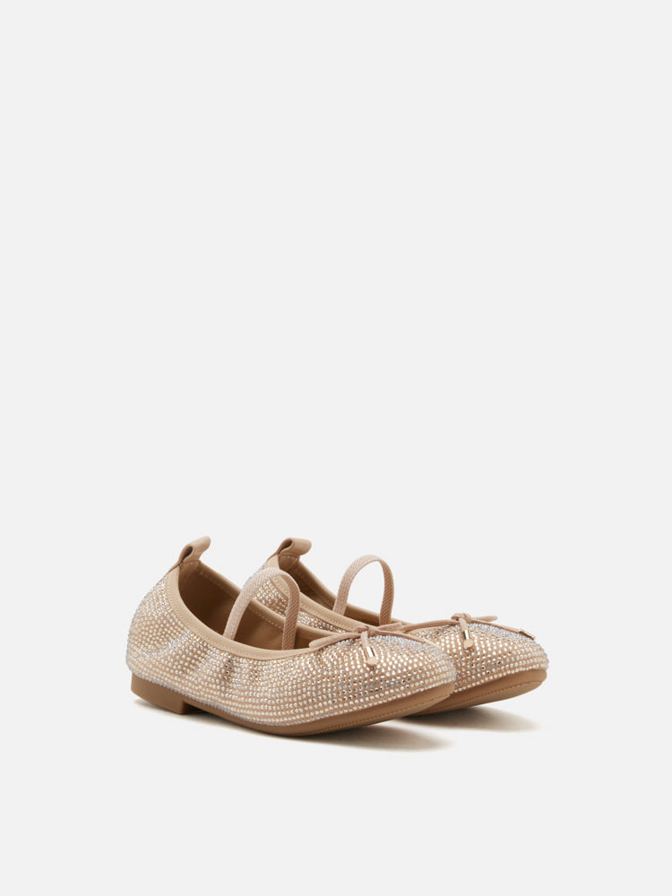 PAZZION, Mini Marcelina Crystal Embellished Mary Janes, Almond