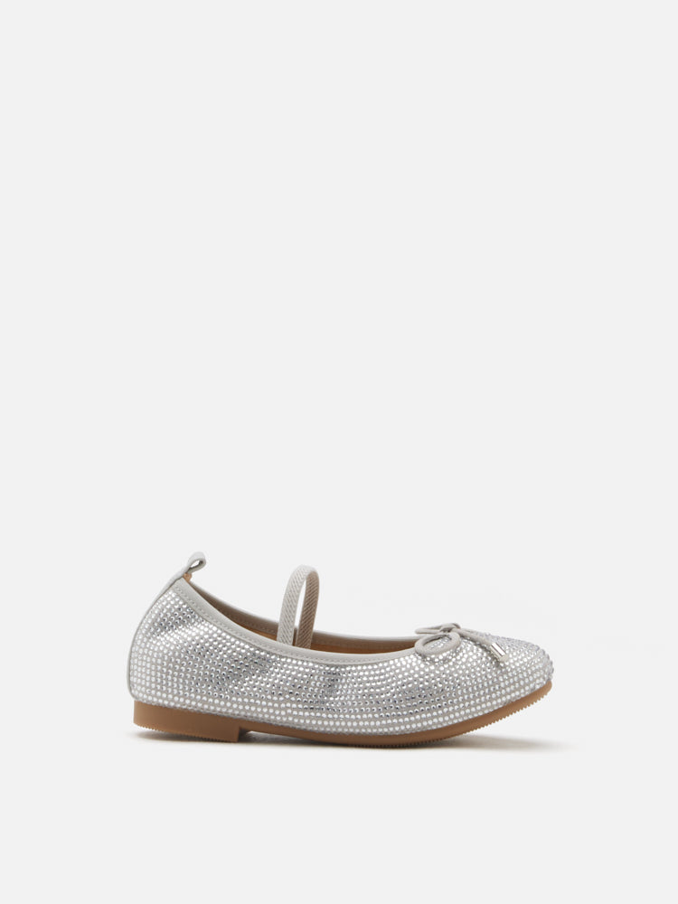PAZZION, Mini Marcelina Crystal Embellished Mary Janes, Grey
