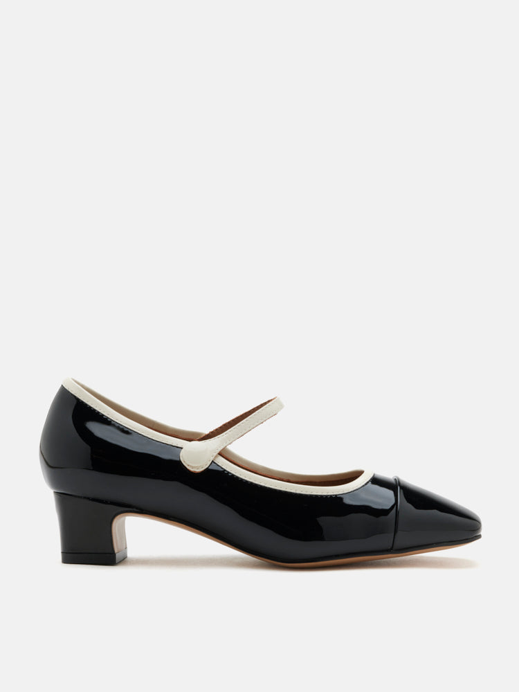 PAZZION, Mirra Patent Leather Mary Jane Heels, Black