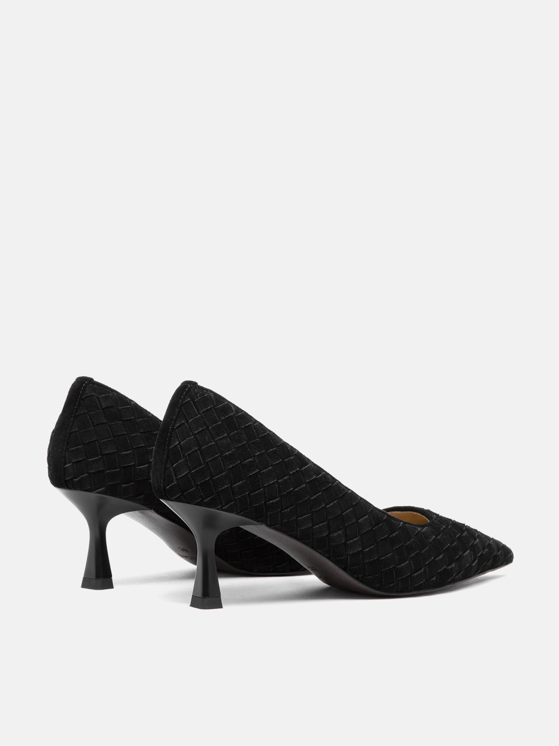 PAZZION, Nellie Woven Suede Heels, Black
