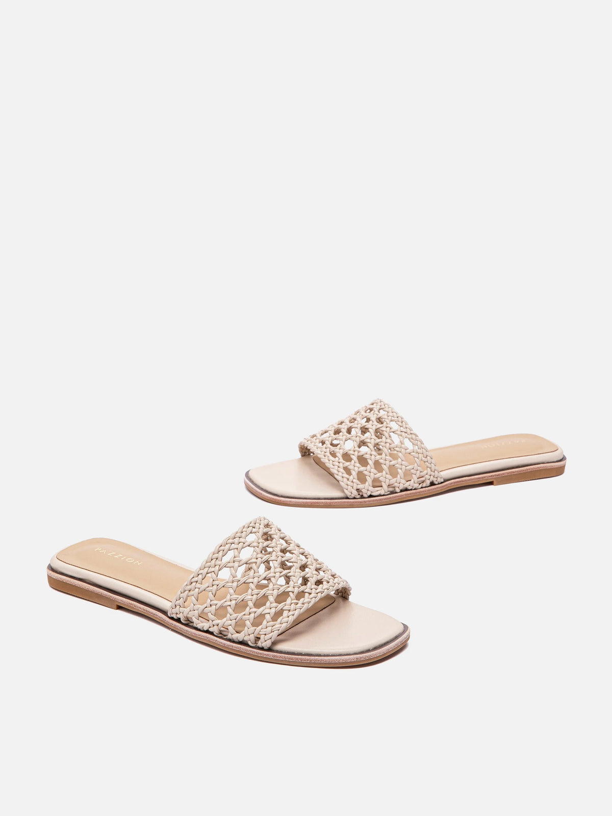 PAZZION, Neralyn.O Woven Slides, Almond