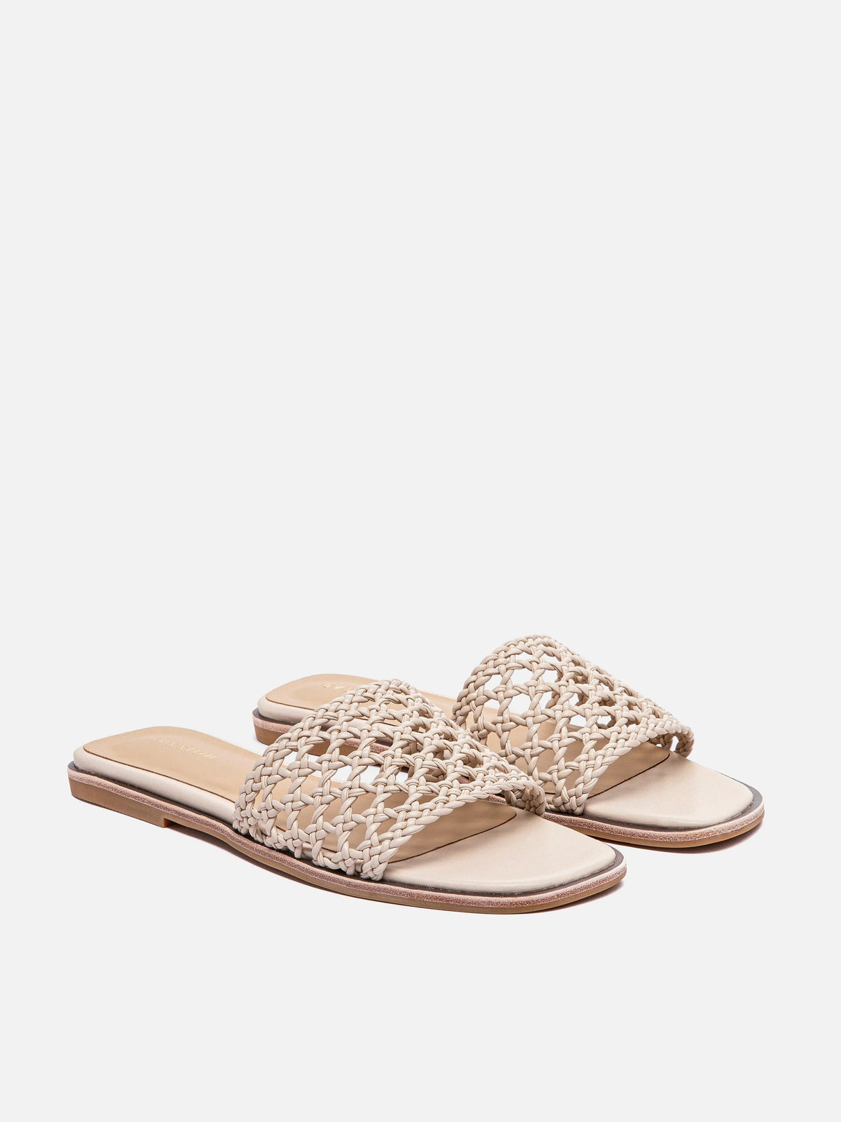 PAZZION, Neralyn.O Woven Slides, Almond