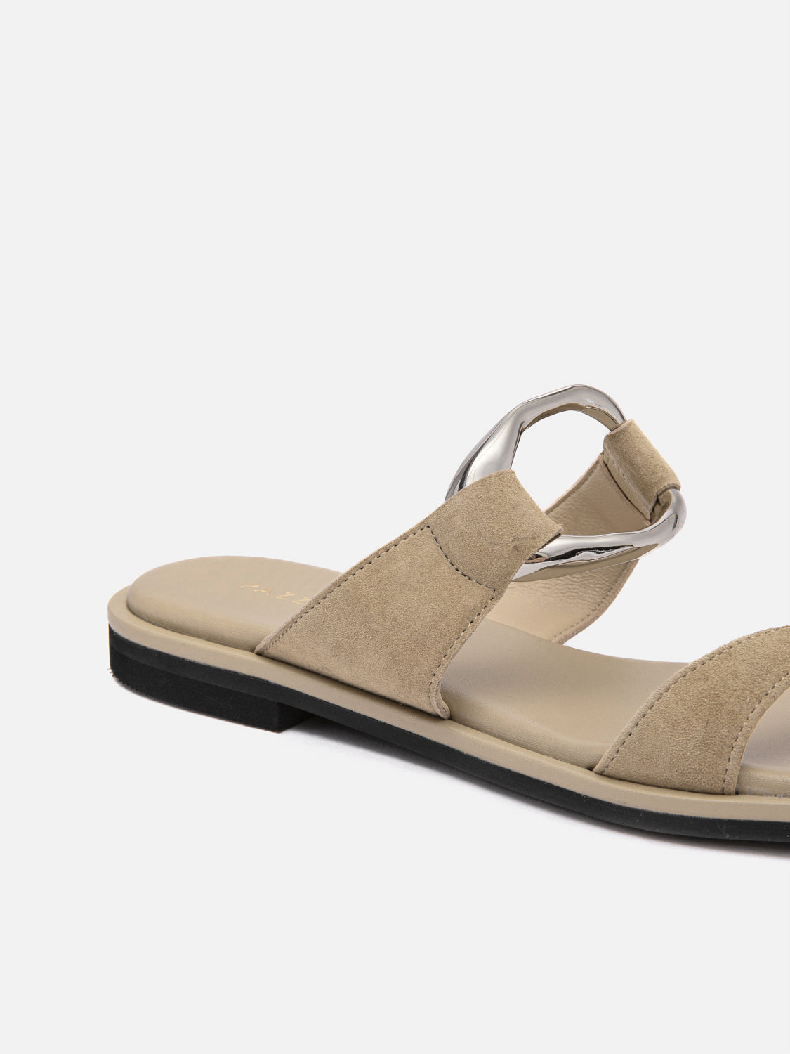 PAZZION, Noelle Suede Slides, Almond