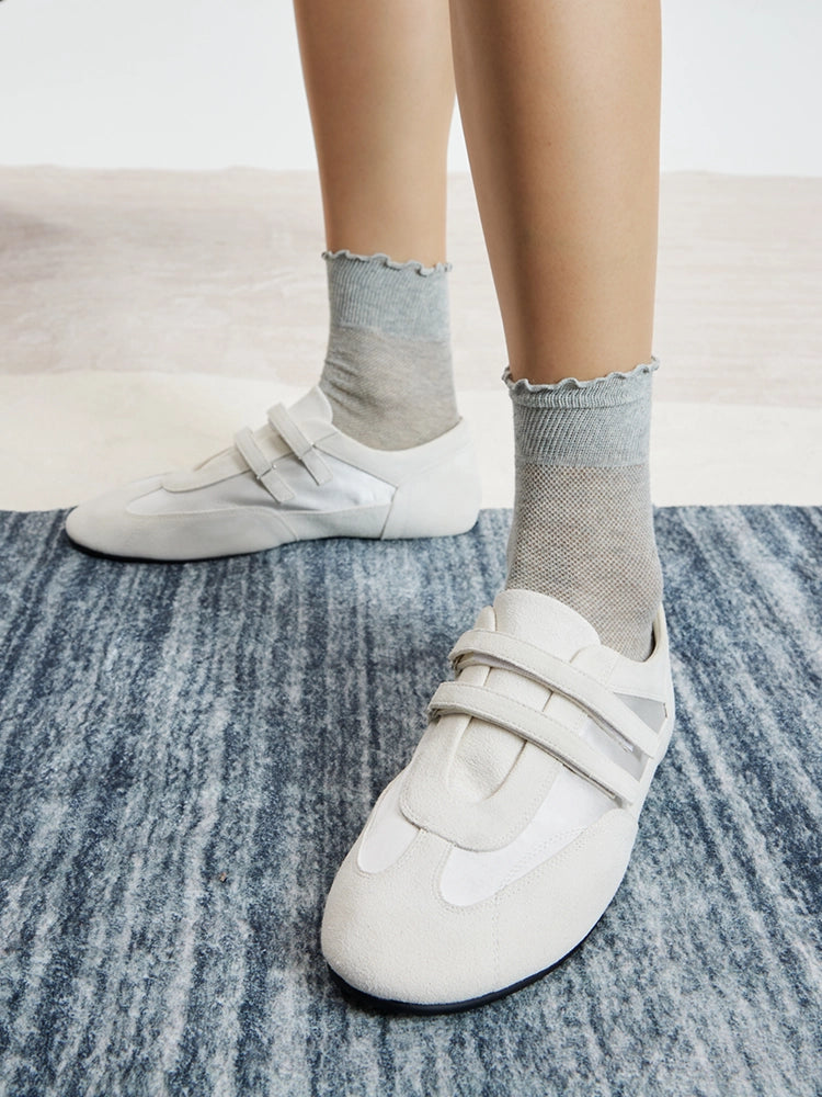 PAZZION, Noralyn Double Velcro Strap Sneakers, White