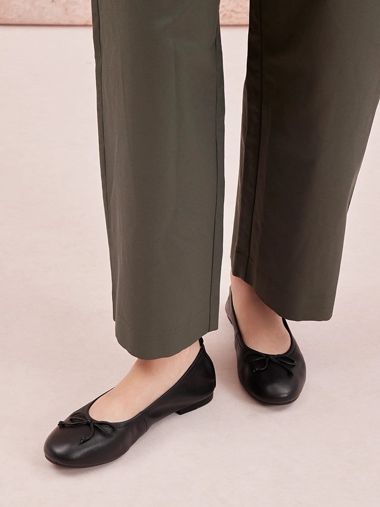 PAZZION, Nova Bow Covered Flats, Black