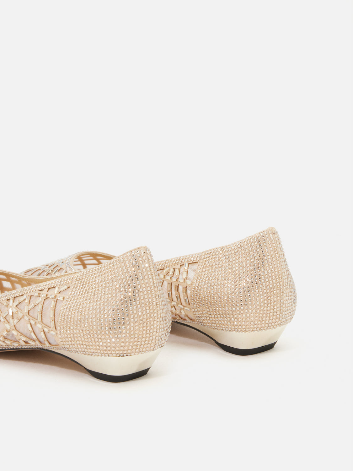 PAZZION, Olympia Crystal Embellished Heels, Gold