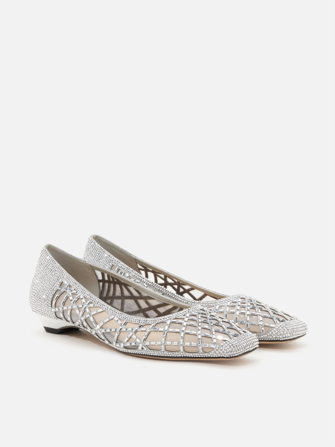 PAZZION, Olympia Crystal Embellished Heels, Silver
