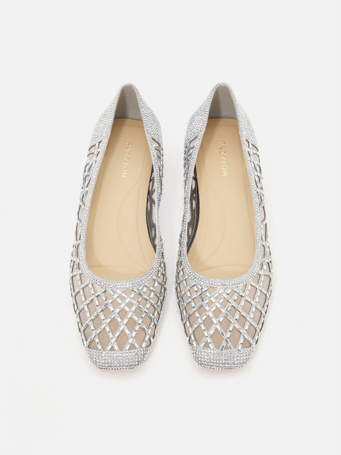 PAZZION, Olympia Crystal Embellished Heels, Silver