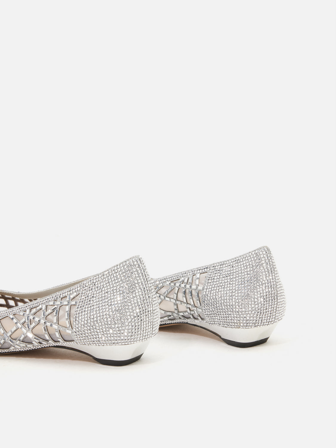 PAZZION, Olympia Crystal Embellished Heels, Silver