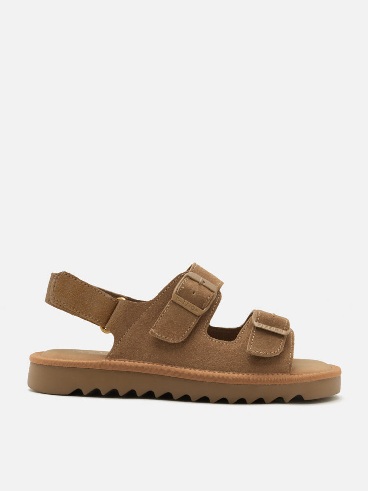 PAZZION, Oriolle Suede Platform Slingback Sandals, Brown