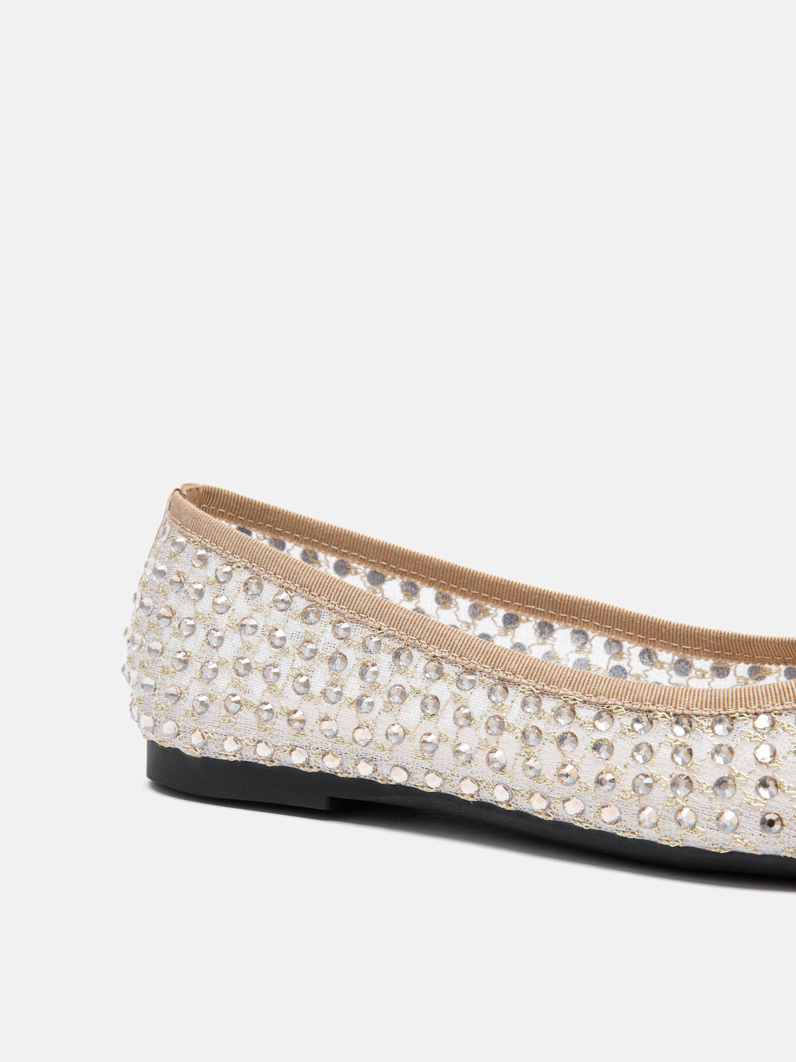 PAZZION, Orlise Crystal Embellished Bow Flats, Gold