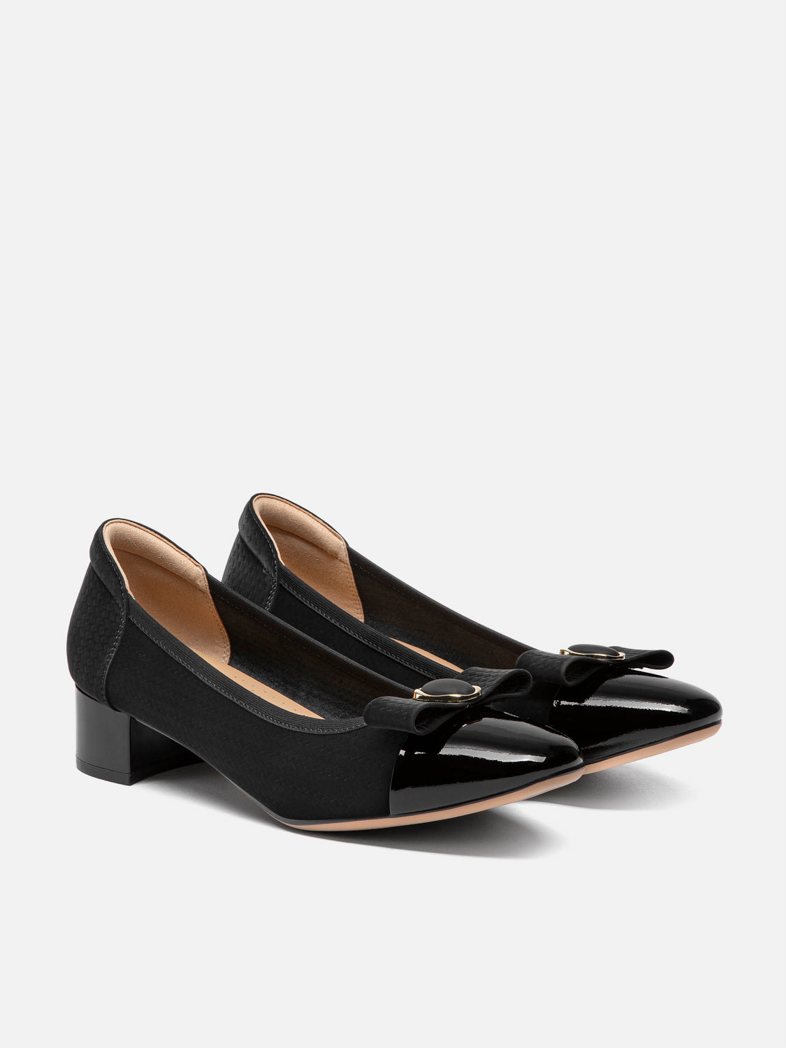 PAZZION, Paola Bow Patent Leather Heels, Black