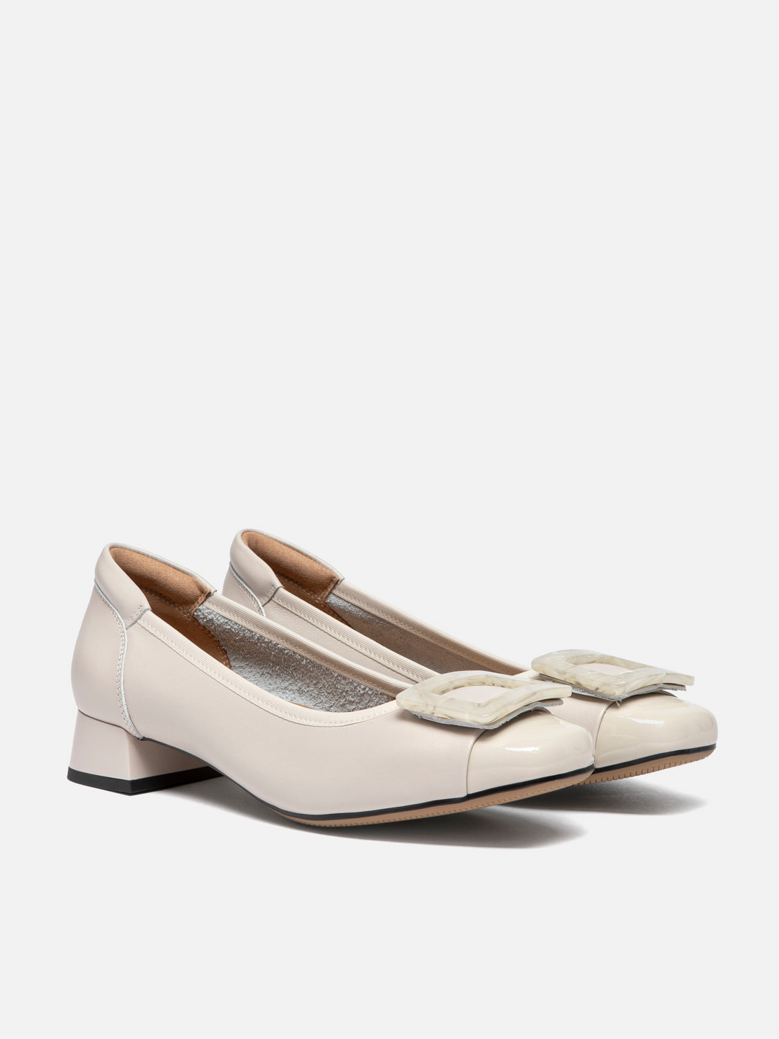 PAZZION, Patricia Buckle Heels - Beige, Beige