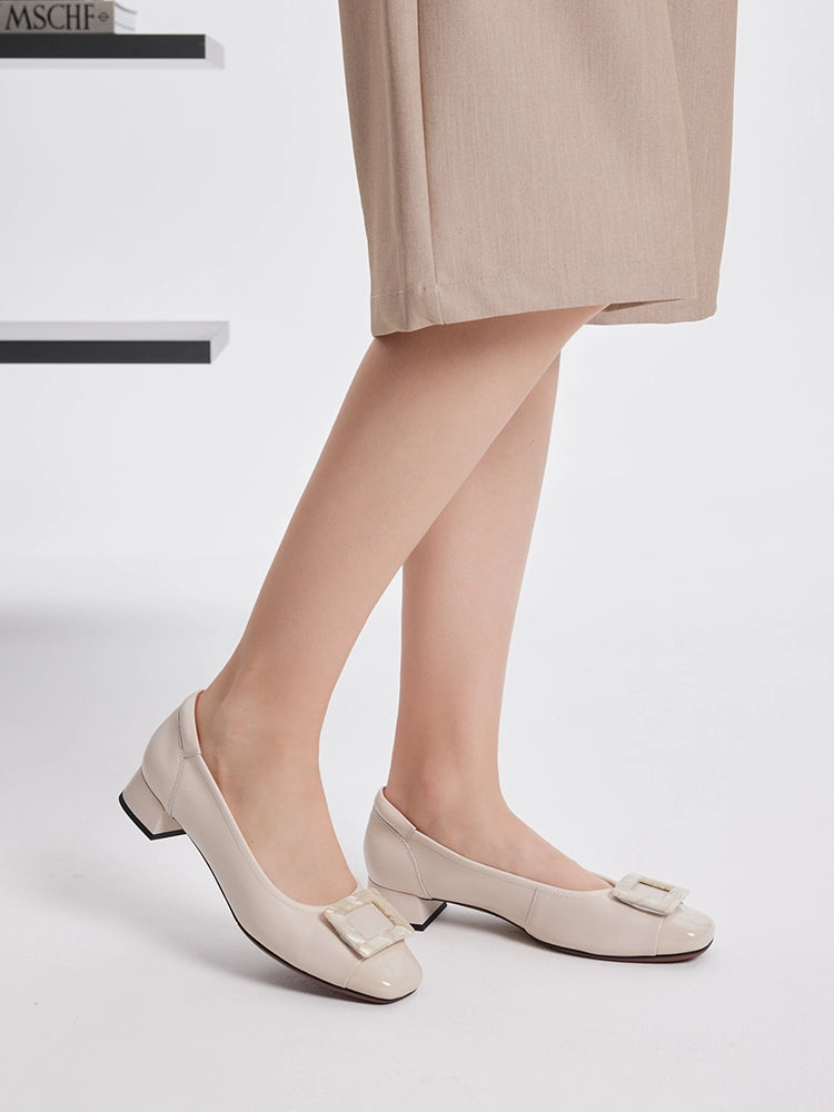 PAZZION, Patricia Buckle Heels - Beige, Beige