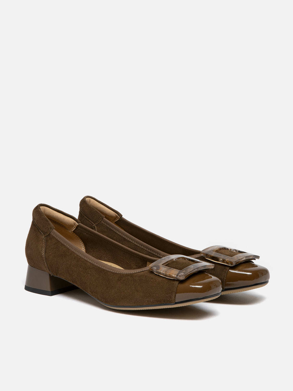 PAZZION, Patricia Buckle Heels - Brown, Brown