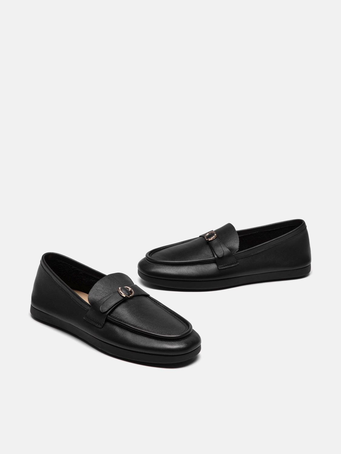 PAZZION, Perevelle Leather Loafers, Black