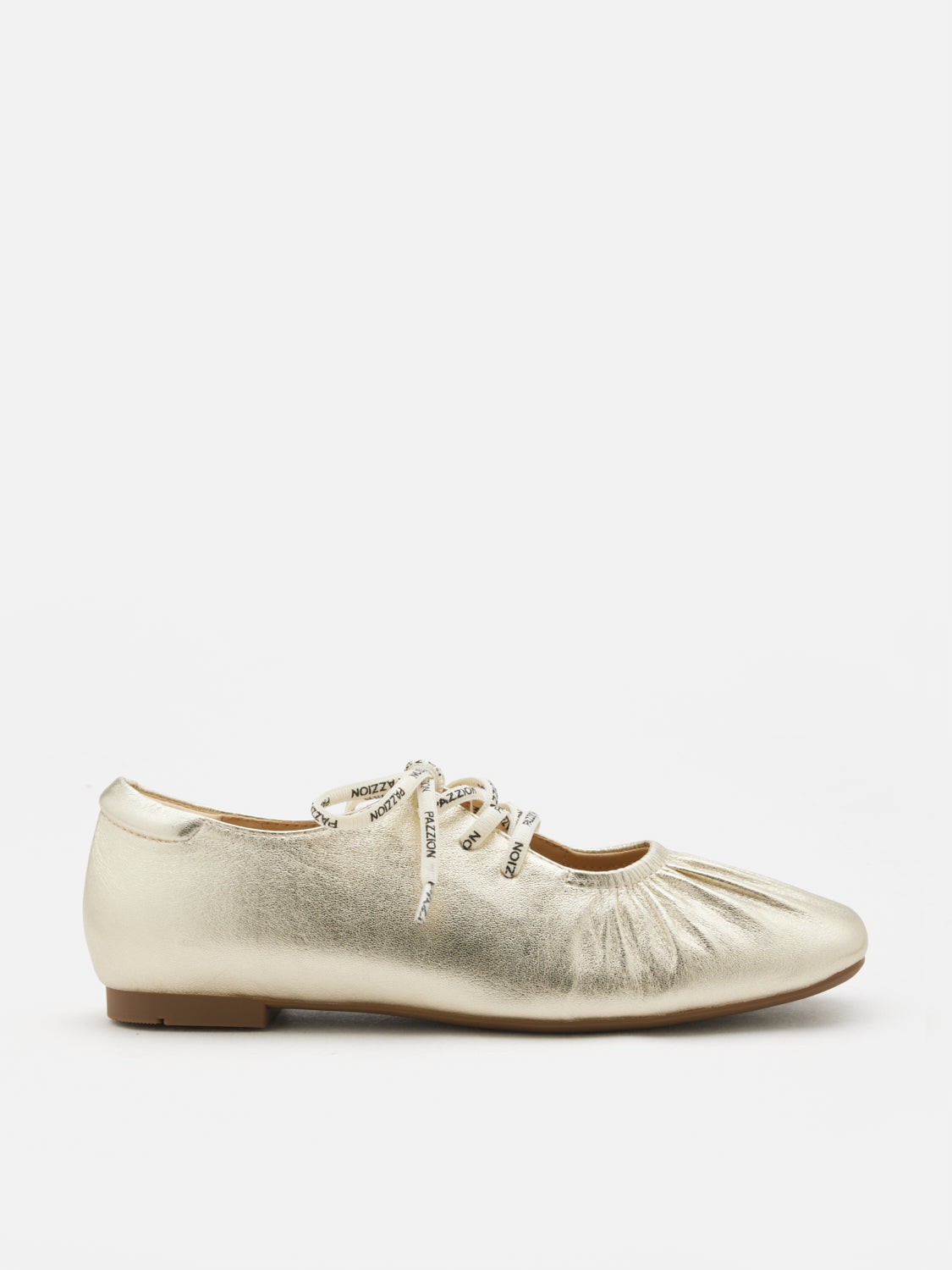 PAZZION, Pernille Metallic Lace-Up Flats, Gold