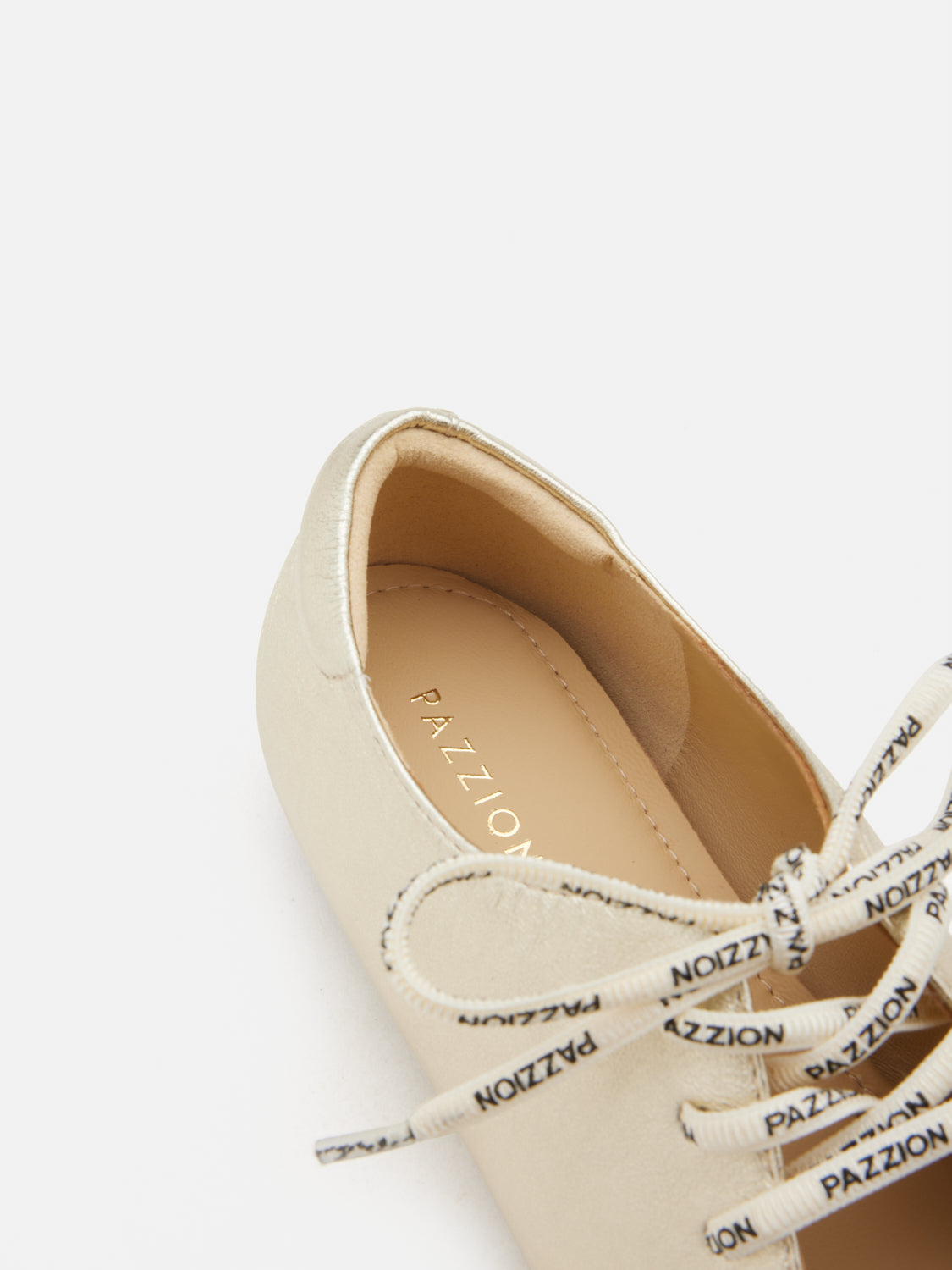 PAZZION, Pernille Metallic Lace-Up Flats, Gold