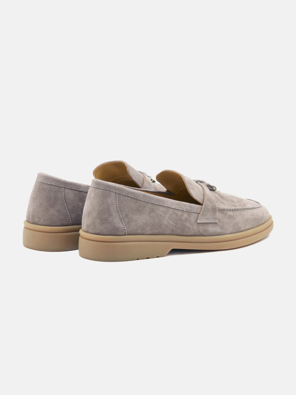 PAZZION, Phoenix Knot Detail Suede Loafers, Khaki