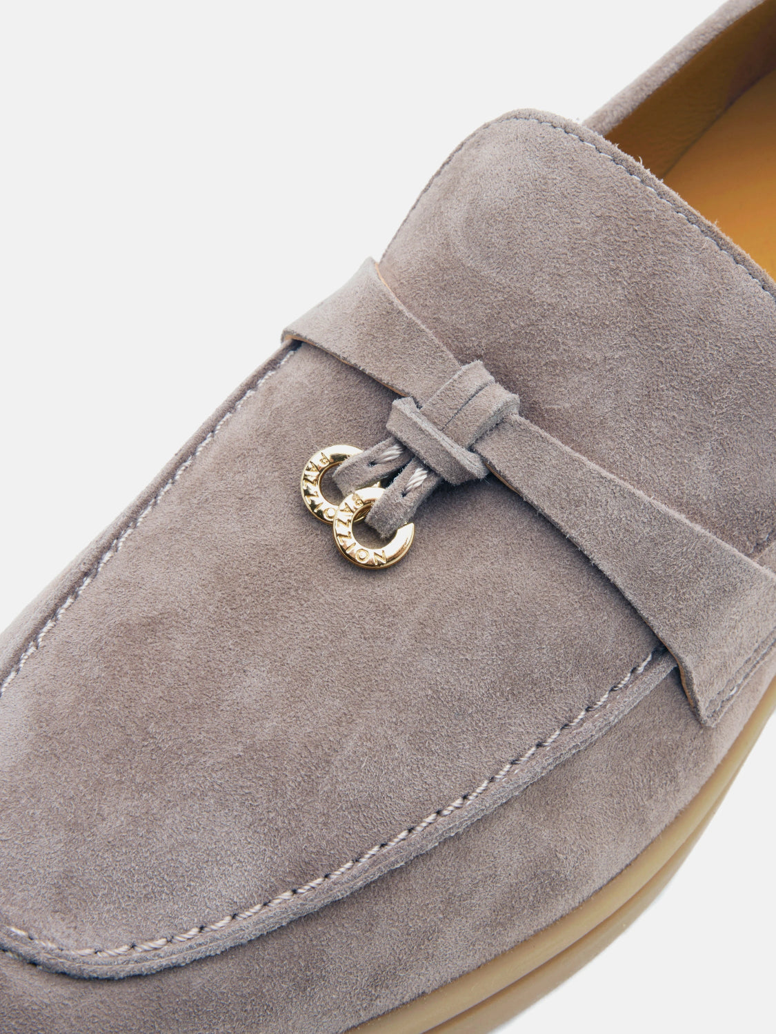 PAZZION, Phoenix Knot Detail Suede Loafers, Khaki