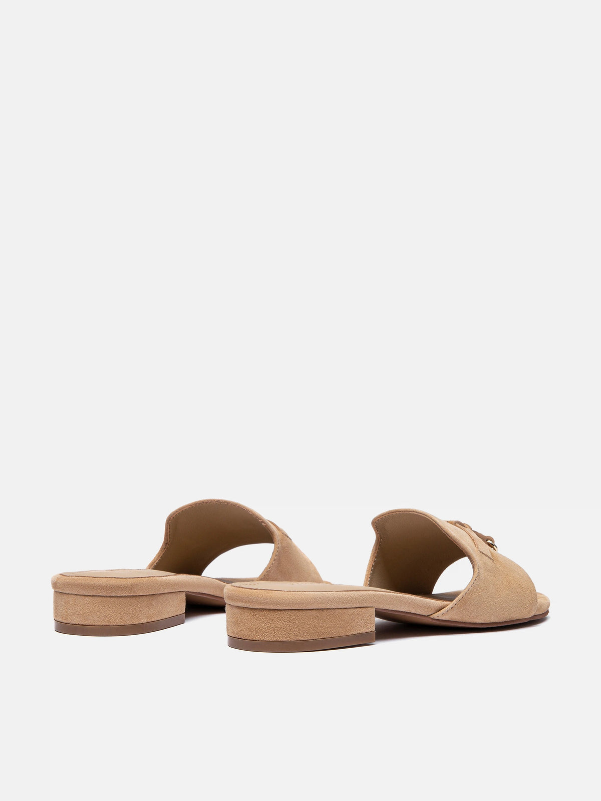PAZZION, Phoenix Knot Detail Suede Slides, Almond