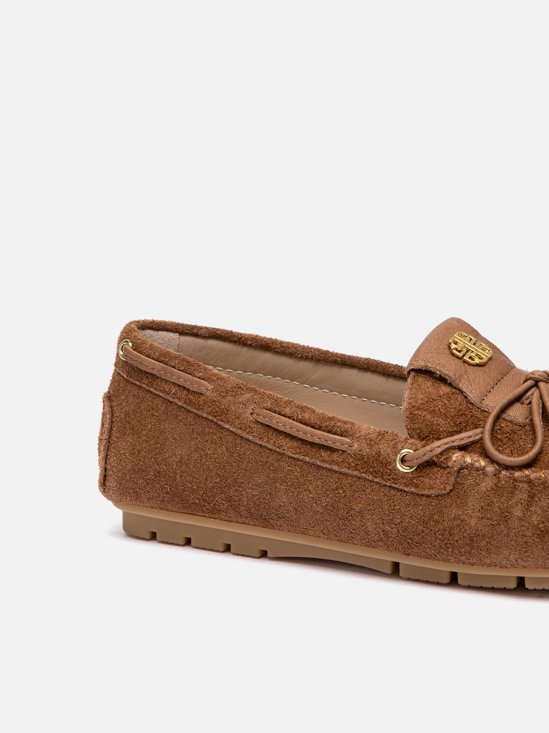 PAZZION, Querissa Bow-Tied Suede Loafers, Brown