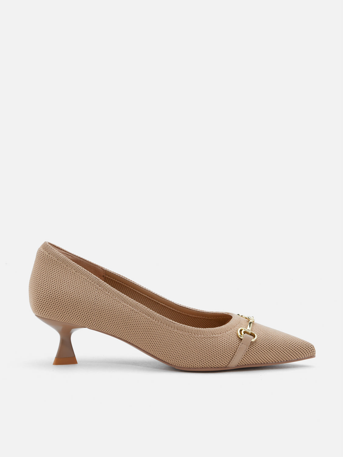 PAZZION, Ravessa Flyknit Pointed Toe Heels, Almond