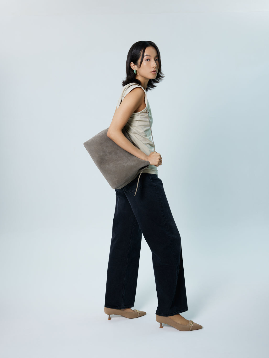 PAZZION, Ravessa Flyknit Pointed Toe Heels, Almond