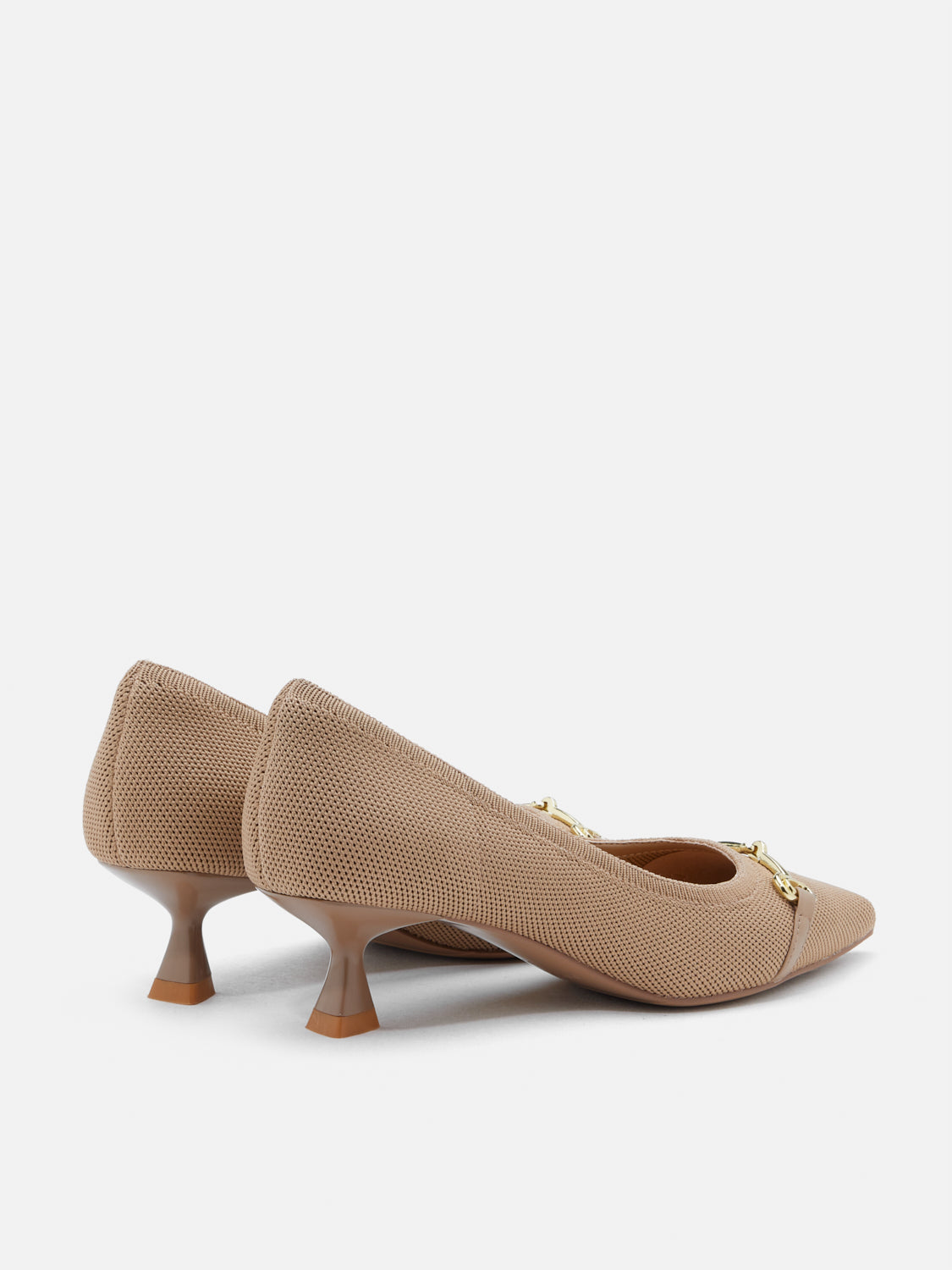 PAZZION, Ravessa Flyknit Pointed Toe Heels, Almond