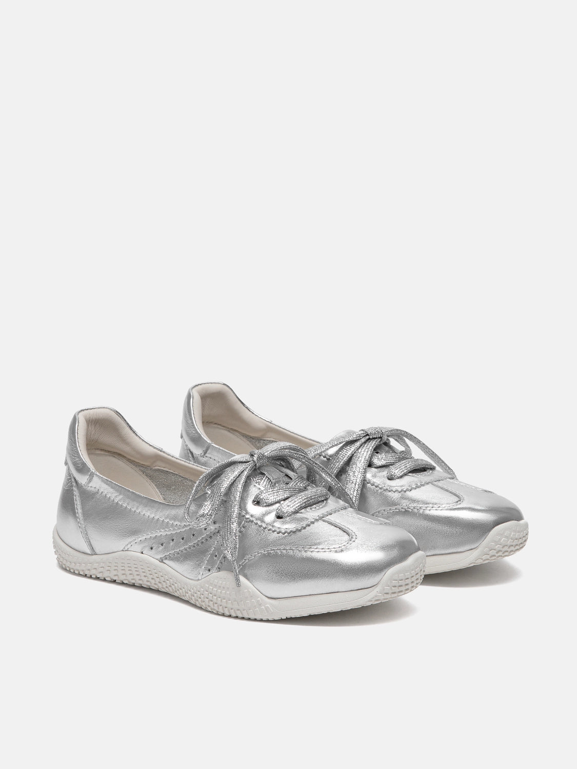PAZZION, Renee Leather Flats, Silver