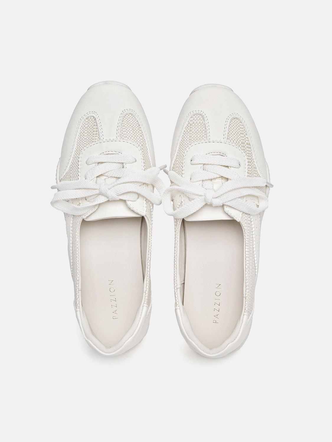 PAZZION, Renee Tweed Leather Flats, White