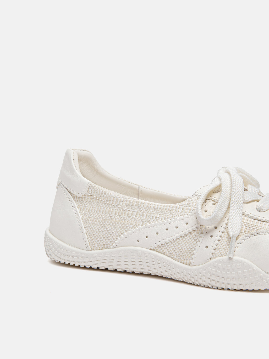 PAZZION, Renee Tweed Leather Flats, White